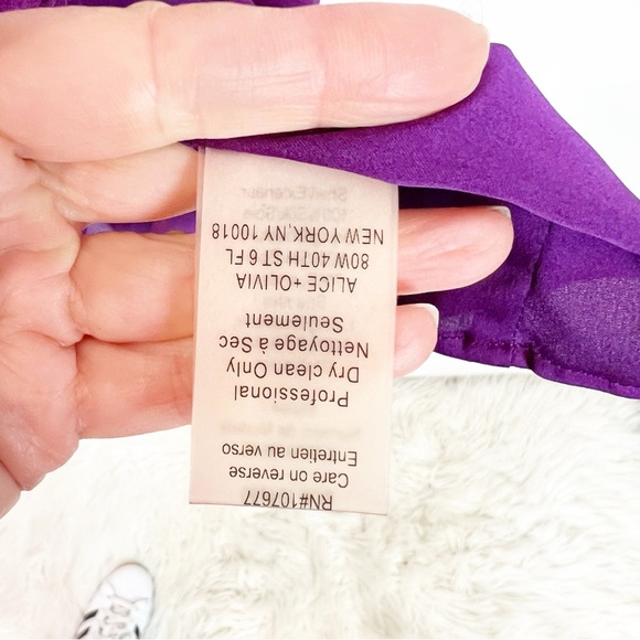 ALICE + OLIVIA SILK PURPLE SLEEVELESS FIT AND FLARE DRESS SZ SMALL - Picture 5 of 7